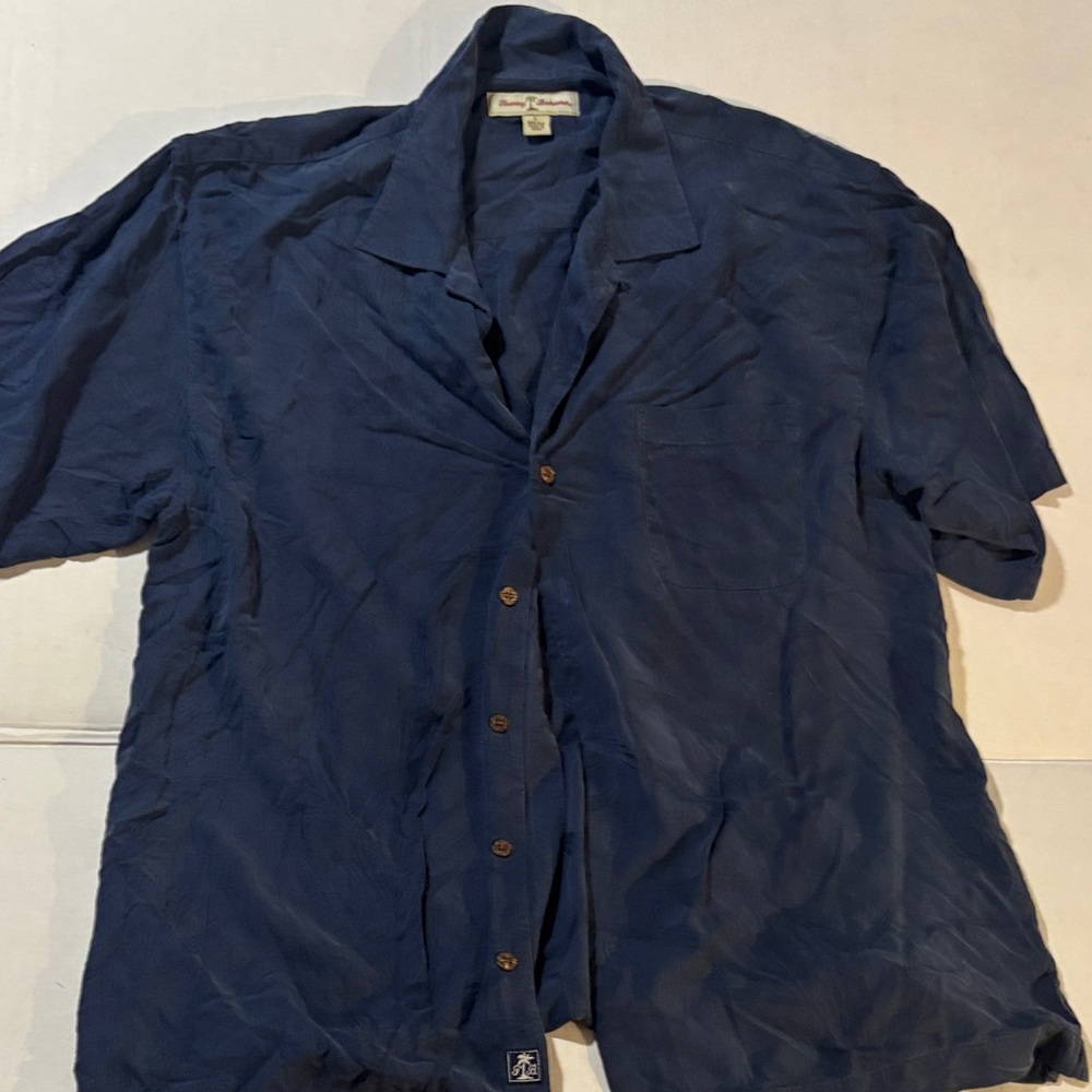 Men's  Silk Blue Button-Up Shirt